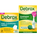 Debrox Ear Cleansing Wipes and Removal Kit, 12 Individually Wrapped Ear Cleaner Wipes, Bulb Syringe & 0.5 Fl Oz Ear Wax Removal Drops
