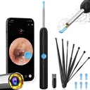 Ear Wax Removal, Ear Cleaner with Camera with 1080P, Ear Wax Removal Tool with 6 LED Light, Ear Wax Removal Kit with 8 Ear Pick, Ear Camera for iPhone, iPad, Android Phones (Black)