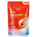 Astaxanthin 24mg, Resveratrol 100mg & Lycopene 40mg, 3-in-1 Liposome Antioxidant Supplements Complex with MCT Oil for Skin, Eye, Heart, Immune & Healthy Aging Support | Non-GMO, No Soy - 150 Softgels