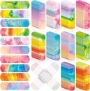 Lunsweer 120 Pcs Παιδικές γάζες Μαζική Tie Dye Pastel χρωματιστές γάζες για το παιδί χαριτωμένο Αδιάβροχο Ευέλικτη Adhesive Tap Αναπνεόμενη φροντίδα για το παιδί Todler Cut Scrapes Burns, 10 Style (Tie Dye)