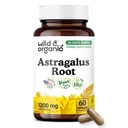 Wild & Organic Astragalus Capsules 1200 mg - Immune Support - 60 Count | Astragalus Root Supplement - 30 Days of Supply - Vegan, No Fillers, No Artificial Additives