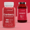 Cranberry Extract 500 mg & Lycopene 50 mg Bundle - 180 Veg Capsules Each, 6 Month Supply, Urinary & Prostate Support, Non-GMO, Antioxidant Formula, Made in USA