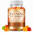 Tanning Gummies with Astaxanthin for Women Sunless Tanning Supplement with Beta Carotene, Lycopene & L-Tyrosine Vegan & Sugar Free