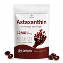 Astaxanthin Supplements 12mg 150 Softgels, Premium Astaxanthin Antioxidant Supplement, Supports Eye, Skin, Joint, Brain, Heart & Immune System Health, Fresh Microalgae Source, Non-GMO & No Gluten