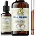 Milk Thistle for Dogs – Liver Support Liquid Drops with Omega-3 from Salmon Oil – Dog Liver Supplement for Detox & Overall Wellness – 2 fl oz (60 mL)