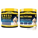 Dog Vitamins & Multivitamin Powder, Omega 3 for Dogs, Salmon Fish Oil for Dogs