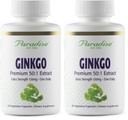 Paradise Herbs Ginkgo Biloba Extract, Super Potent, Ultra Pure, Vegan, Non GMO, Gluten Free, 60 Vegetarian Capsules (Pack of 2)