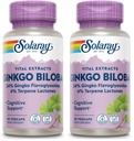 SOLARAY Ginkgo Biloba Extract, 60mg | 60 Count (Pack of 2)
