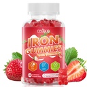 Iron Gummies with Vitamin C, Iron Supplement for Women & Men, 60 Count | Immune Support, Blood Builder & Energy Support for Iron Deficiency, Sugar Free, Vegan, Strawberry Flavor