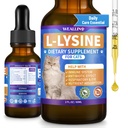 L-lysine Supplement for Cats, Immune Support for Cats, Chicken Flavor 60ml | Support for Feline Respiratory, Sneezing, Runny Nose, Eye Function, Helps Strengthen Natural Defenses