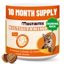 330 Bites 24-in-1 Cat Vitamins with Taurine for Indoor Cats | Cat Multivitamins for Indoor Cats with Coq10, Lysine, and Omega-3. Supports Heart Health, Immunity, and Shiny Skin & Coat