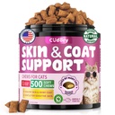 Omega 3 for Cats, Skin & Coat Support, 500 Count Crunchy & Creamy | Omega 3 Fish Oil for Cats, Cat Skin and Coat Supplement with Biotin and Vitamin E, Chicken Flavor Cat Vitamins for All Ages