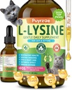 Lysine for Cats, L-Lysine for Cats Drops, Respiratory & Immune Support | Cat Lysine for Sneezing, Runny Nose & Watery Eye Relief, Cat Lysine Supplement with Taurine & Vitamins, 60 mL, Chicken Flavor