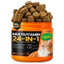 APXL Taurine for Cats - 24 in 1 Cat Vitamins with CoQ10, 95 Days Supply | 24 Nutrients with L-Lysine, Cat Treats for Immunity, Joints, Skin, Coat & Heart, Zero Artificial Lures, Natural Flavors