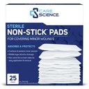 Care Science Non-Stick Pads, 3in x 4in, 25 Count | Extra Absorbent Non-Stick Pads for Covering Minor Wounds.