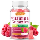 Vitamin E Gummies, 180 mg (400 IU) dl-Alpha, Daily Skin Support, 60 Count | Sugar-Free, Vegan, Raspberry Flavor