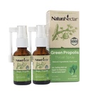 NaturaNectar Green Bee Propolis Throat Spray | Fast, Soothing Throat Care Wellness Support | Non-Alcoholic Family Friendly Formula (2-Years and up) | Sustainable Beekeeping | Eco-Friendly (2 Pack)