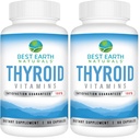 Best Earth Naturals Thyroid Support Supplement for Women and Men - 60 Capsules (Pack of 2)