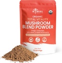 Βιολογικό Mushroom Powder Blend - 4-σε-1 Reishi, Lion’s Mane, Cordyceps και Chaga Mushroom Supplement Extract Complex, Mushroom Blend Powder for Immune Boost & Brain Support, Add to Coffee, Tea or Water