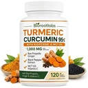 Biorootlabs Turmeric Curcumin Supplement, 120 Capsules | Pure Turmeric Curcumin 95 1000mg with Black Pepper Extract, Antioxidant & Joint Wellness Support