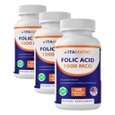 Vitamatic Folic Acid 1000 mcg (1 mg), 240 Vegetarian Tablets | Vitamin B9 (Pack of 3)