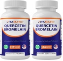 Vitamatic Quercetin with Bromelain – 120 Vegetarian Capsules. (Pack of 2)