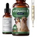 Vitamin E Liquid Supplement for Dogs, Daily Skin & Coat Nutrition Support | Oil Formula Supports Moisture Balance, Cellular Protection & Overall Canine Wellness, 2 fl oz