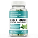 Chlorophyll Capsules Internal Body Deodorant Supplement for Women and Men for Gut Health, Fresh Breath, Skin Health, Detox & Digestion Support, Natural Odor Remove, Vegan, Non-GMO-60 Capsules