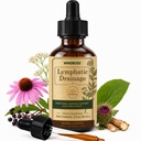 Lymphatic Drainage Drops, De-Puff & Fluid Balance, 9-in-1 Herbal Supplement for Lymphatic Health & Detox Support with Elderberry, Echinacea, Dandelion, Burdock & Cleavers, Alcohol-Free, Vegan, 2 Fl Oz