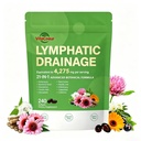 Lymphatic Drainage Supplement 240 Softgels for Men Women | 21-in-1 Herbal Blend, Echinacea Dandelion Burdock Turmeric Bromelain, Lymph Support & Cleanse, Immune & Liver Cleanse