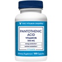 The Vitamin Shoppe Pantothenic Acid 500mg Vitamin B5 - Energy Production & Hair Skin Nails | Essential B Vitamin | 100 Capsules | Beauty