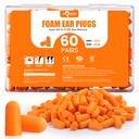VOISEN 60 Pairs Foam Ear Plugs, Ear Plugs for Sleeping Noise Cancelling | 32dB NRR, 38dB SNR Earplugs for Sleeping, Snoring, Studying, Loud Events, Traveling & Concerts, Orange