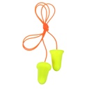 3M Ear Plugs with Cord, E-A-Rsoft FX 312-1260, Disposable, NRR 33 | 200 Pairs/Box, Foam Earplugs, Drilling, Grinding, Machining, Sawing, Sanding, Welding, 1 Pair per Poly Bag
