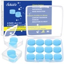 Ear Plugs for Sleeping, 16 Moldable Noise Cancelling Silicone Earplugs for Swimming, Snoring, Sleep and Studying, Blue
