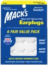 Mack's Pillow Soft Silicone Earplugs - 6 Pair, Value Pack – The Original Moldable Silicone Putty Ear Plugs for Sleeping, Snoring, Swimming, Travel, Concerts and Studying | Made in USA