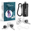 2 Pairs Concert Ear Plugs, Hearprotek Reusable High Fidelity Noise Reduction Music Ear Plugs for Ear Protection-Soft Hearing Protection Earplugs for Concerts, Musicians, Events (Petite Size)