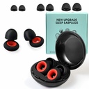 Earplugs Motorcycle.Ear Plugs for Sleeping Noise Cancelling 35dB Noise Reduction、Reusable Ear Plugs,Super Soft for Motorcycles Cycling、Sleeping、Work、Travel (Red Inner Circle)