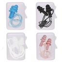Noise Cancelling Ear Plugs with Cords 4 Pairs, Noise Reduction Soft Silicone Earplugs Waterproof Reusable Ear Plug for Sleeping, Snoring, Swimming, Study, High Fidelity Earplugs