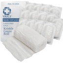 Vakly Sterile Kerlix Krinkle Gauze Rolls 4.5x4.1 yd 6-Ply Cotton, 15 Pack | Highly absorbent, wound dressing, first aid supplies, medical gauze, bandage wrapping, individually wrapped, soft cotton