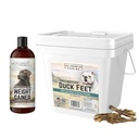All American Canine Dog Weight Gainer Liquid & 100 Duck Feet Bundle | Weight gainer liquid, single ingredient crunchy duck feet, joint and dental support, high calorie weight gain and recovery