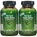 Irwin Naturals Milk Thistle Triple Detox Gut Gallbladder Liver 2-Pack | Gut Health + Gallbladder & Liver Support Supplement | Milk Thistle + Triphala + Tributyrin | 2X 60 Liquid Soft-Gels