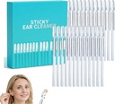 Sticky Ear Cleaning Sticks, 48Pcs Reusable Soft Rubber Adhesive Ear Pick, Gentle Ear Wax Removal Tools, Home Personal Ear Care Kit
