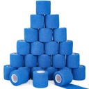 24 Pack Self Adhesive Cohesive Bandage Wrap, 2” x 5 Yards Blue Athletic Tape Pre Wrap Elastic Medical Tape Non Woven Bandage Rolls Vet Wrap for First Aid Medical, Sports, Knee, Ankle, Wrist Sprains