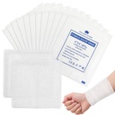 GANAZONO 50pcs 10x10cm Cotton Gauze Pads Highly Absorbent Non-Stick Gauze Squares for Care and First Aid Bandaging Supplies