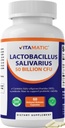 Vitamatic Lactobacillus Salivarius 50 Billion CFU with XOS Prebiotic, Delayed-Release Probiotic Capsules, Non-GMO, Gluten Free, 60 Capsules