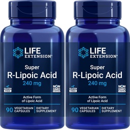 Επέκταση ζωής Super R-Lipoic Acid 240mg, 90 Veg Κάψουλες (πακέτο του 2)