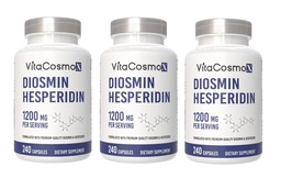 Diosmin Hesperidin 1200 mg Complex, 240 Capsules, Citrus Bioflavonoids Rich Fruit Extract, 100% Vegetarian, Non-GMO & Gluten Free (240 Count (Pack of 3))