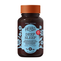 Βότανα Etc. Deep Sleep Softgels - Βότανο Συμπλήρωμα Υποστήριξης Ύπνου - Αναπαύσου & Ηρεμίας Υποστήριξη με Πάθος Άνθος, Χαμομήλι & Λέμον Μπαλμ - 60 Softgels (60 Servings)