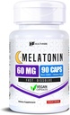 Healthfare Melatonin 60mg | 90 Veg Capsules | High-Strength Formula | Vegetarian, Non-GMO, Gluten-Free | Made in The USA