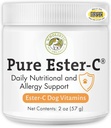 Wholistic Organics Pet Pure Ester-C Powder for Dogs - 2 Oz - Υγιεινή εναλλακτική λύση για τα μάσημα αλλεργιών σκύλου - Συμπλήρωμα βιταμίνης C για την ανακούφιση από την αλλεργία του σκύλου, ανοσοποιητική υποστήριξη, Itch Relief for Dogs - Made in USA